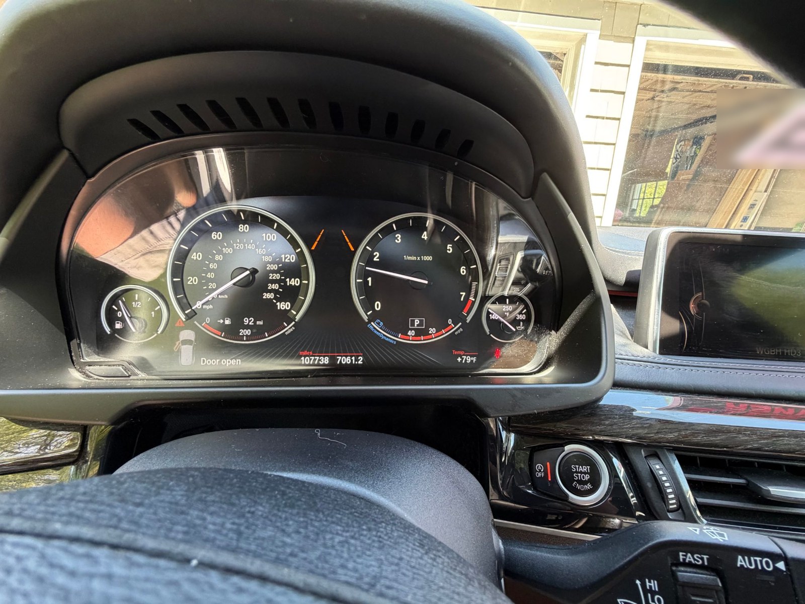 Instrument cluster with the engine running